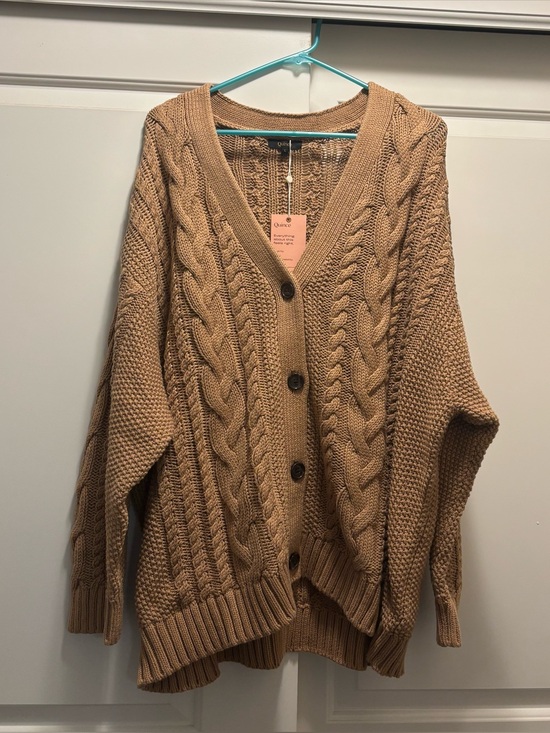 Quince Sweaters - Quince organic cotton oversized cable cardigan, size L